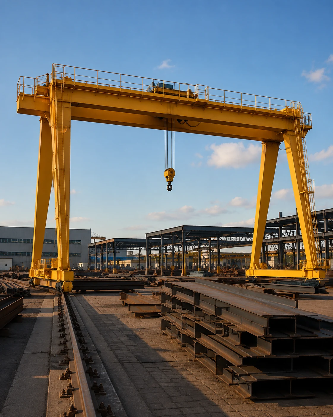 Gantry crane in an industrial steel yard