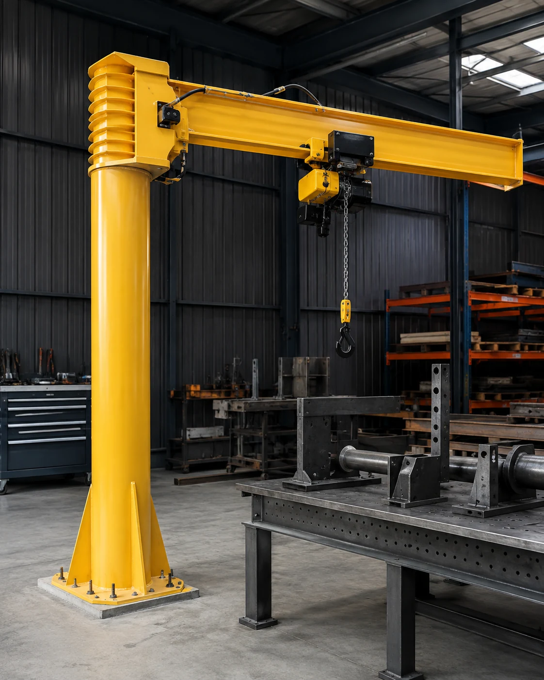 Pillar-mounted jib crane